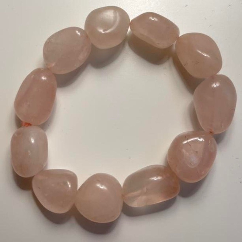 Chunky rose quartz bracelet